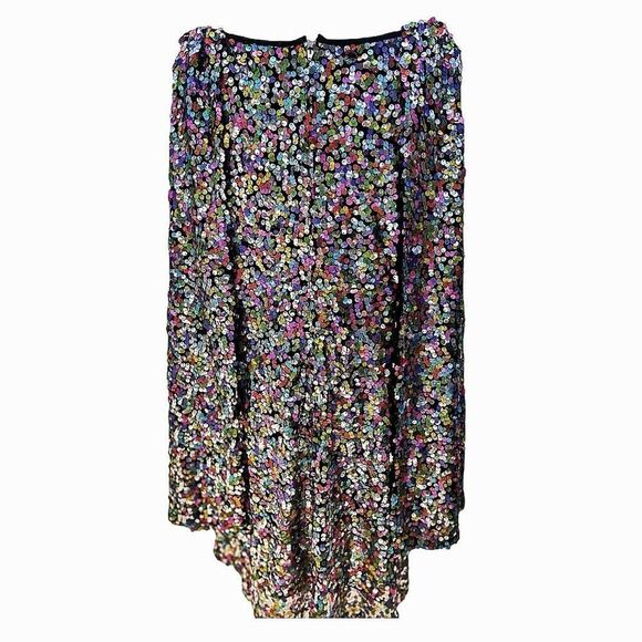 NWT Smak Parlour 1960’s Style Downtown Scene Multicolor Sequin Dress Size 1X - Picture 5 of 10